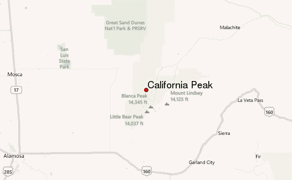 California Peak Location Map