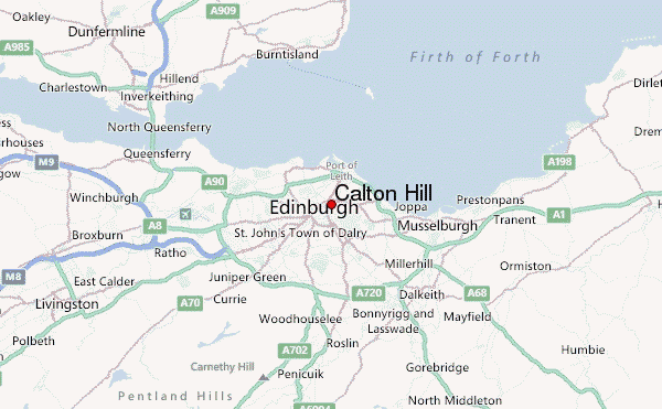 Calton Hill Location Map