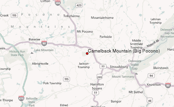 Camelback Mountain (Big Pocono) Location Map