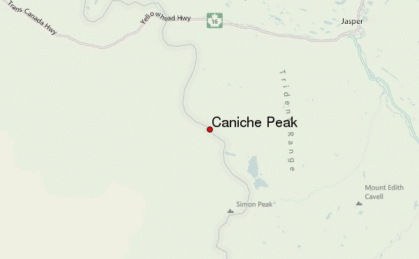 Caniche Peak Location Map