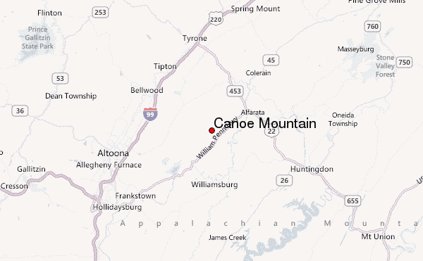 Canoe Mountain Location Map