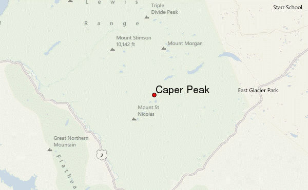 Caper Peak Location Map