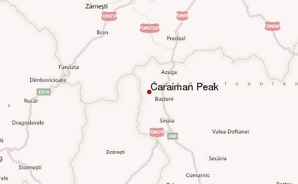 Caraiman Peak Location Map