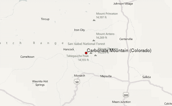 Carbonate Mountain (Colorado) Location Map
