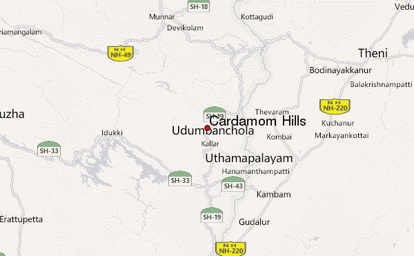 Cardamom Hills Location Map