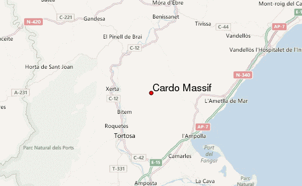 Cardó Massif Location Map