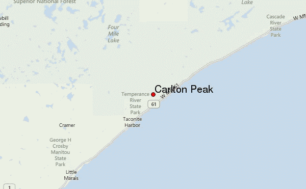 Carlton Peak Location Map