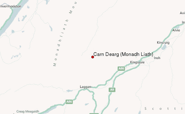 Càrn Dearg (Monadh Liath) Location Map