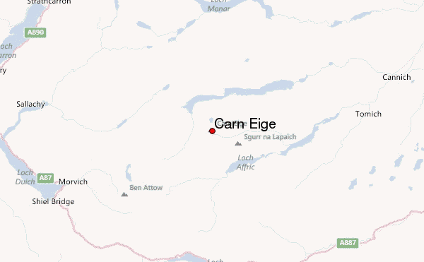 Càrn Eige Location Map