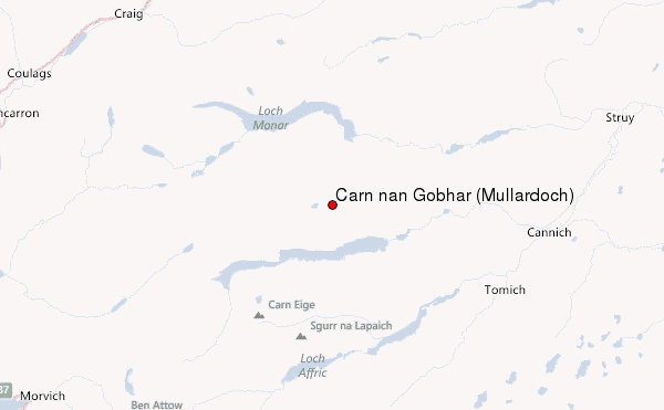 Càrn nan Gobhar (Mullardoch) Location Map