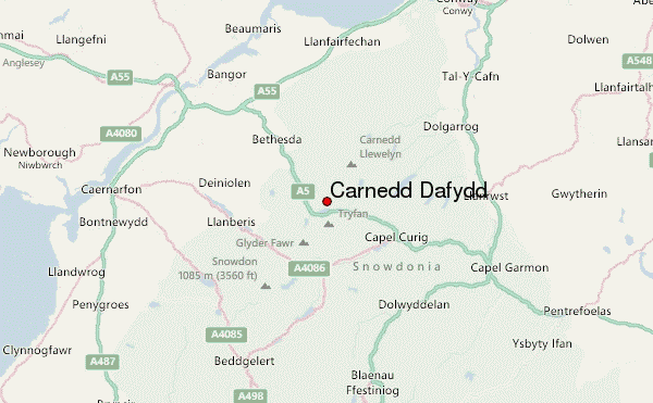 Carnedd Dafydd Location Map