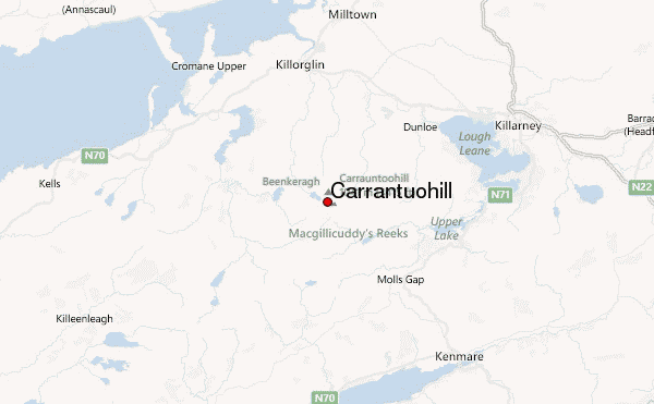 Carrantuohill Location Map