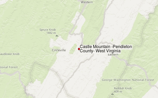Castle Mountain (Pendleton County, West Virginia) Location Map