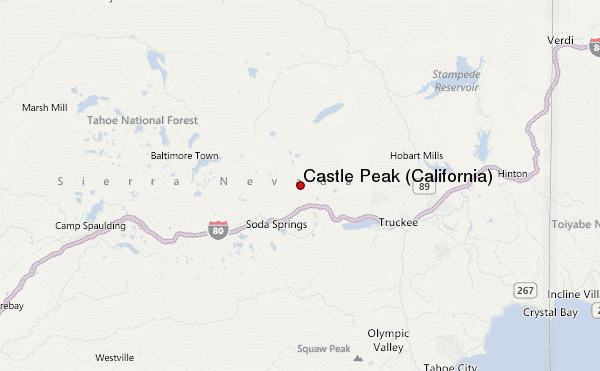 Castle Peak (California) Location Map