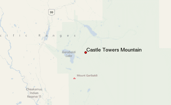 Castle Towers Mountain Location Map