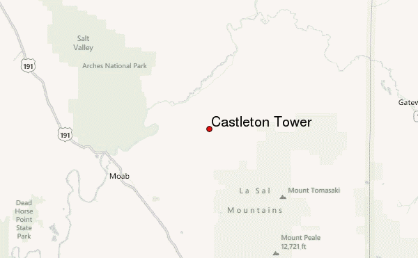 Castleton Tower Location Map