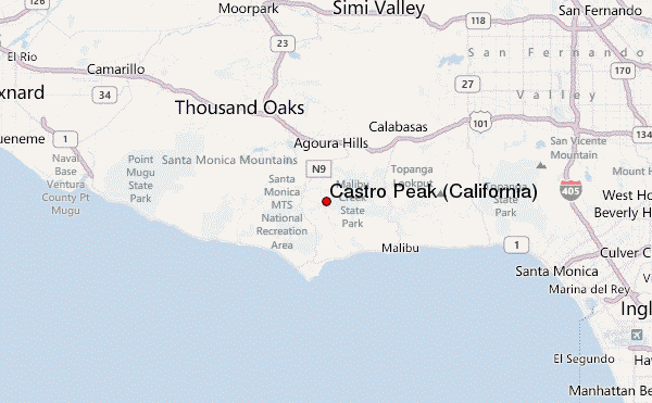 Castro Peak (California) Location Map