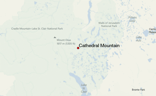 Cathedral Mountain Location Map