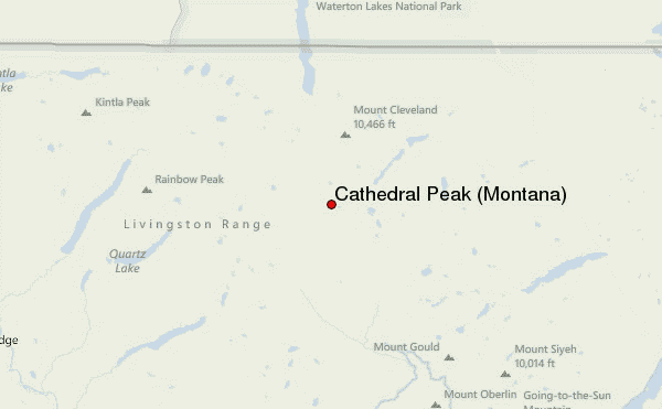 Cathedral Peak (Montana) Location Map