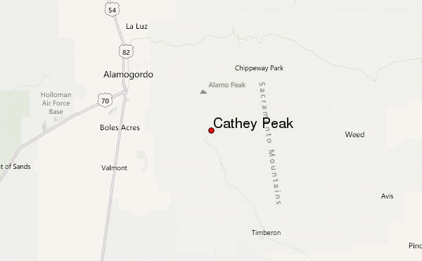 Cathey Peak Location Map