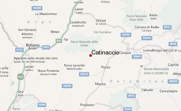 Catinaccio Location Map