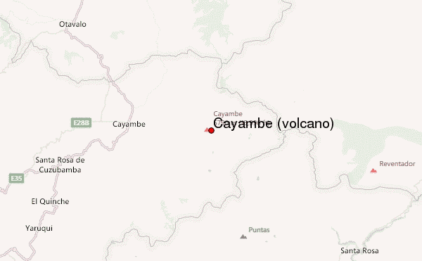 Cayambe (volcano) Location Map
