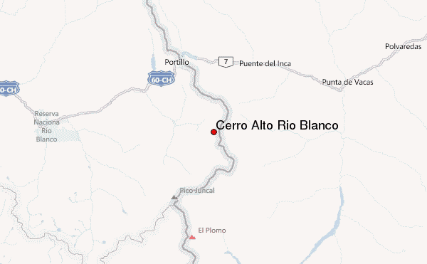 Cerro Alto Rio Blanco Location Map