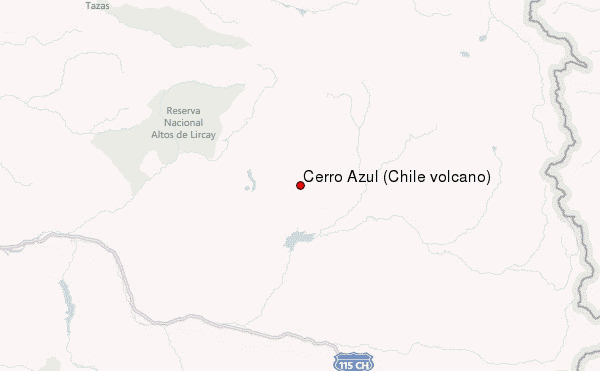 Cerro Azul (Chile volcano) Location Map