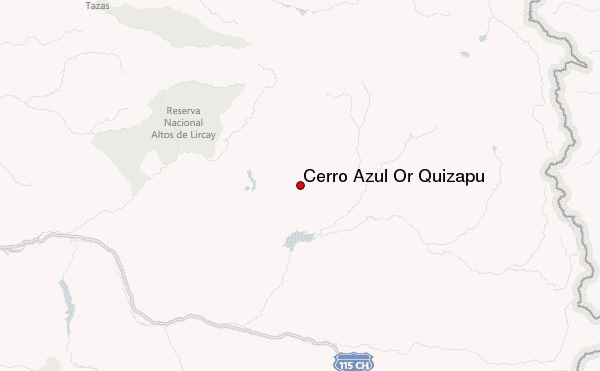 Cerro Azul Or Quizapu Location Map