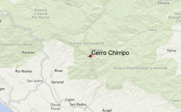 Cerro Chirripo Location Map