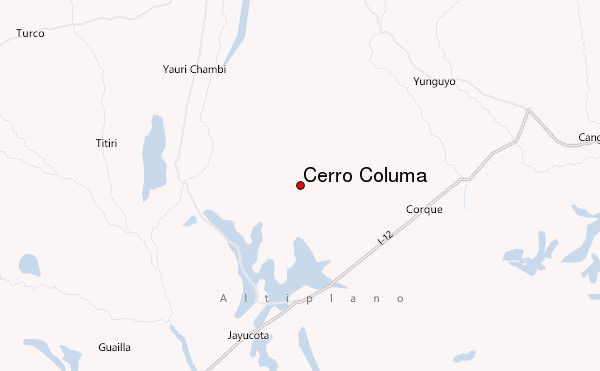 Cerro Columa Location Map