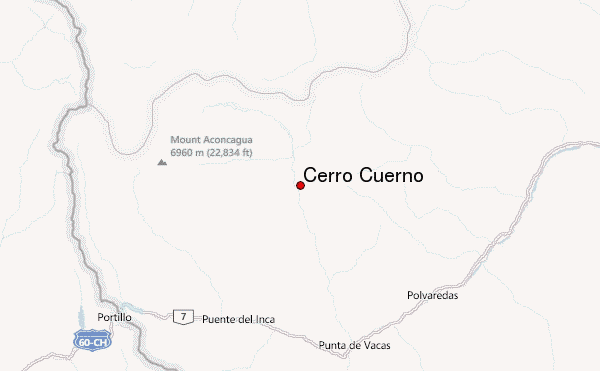 Cerro Cuerno Location Map