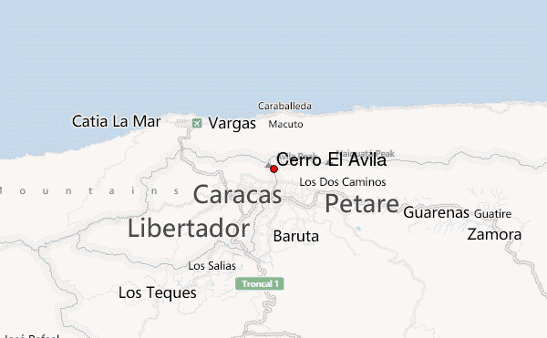 Cerro El Ávila Location Map