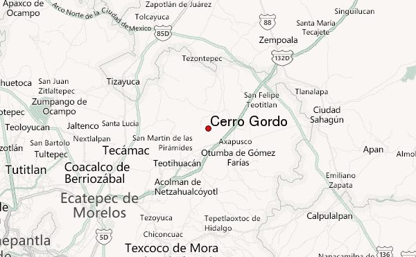 Cerro Gordo Location Map