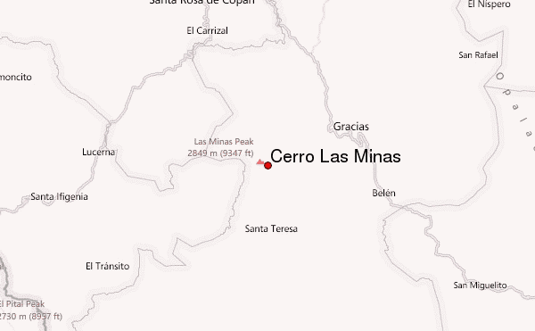 Cerro Las Minas Location Map