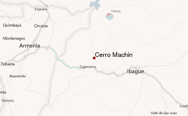 Cerro Machin Location Map