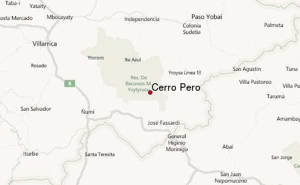 Cerro Peró Location Map
