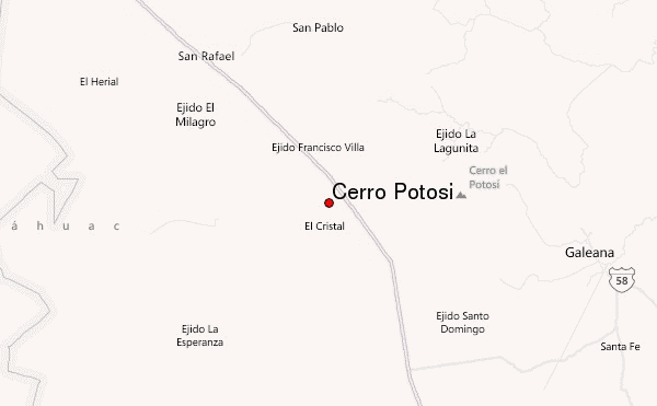 Cerro Potosi Location Map