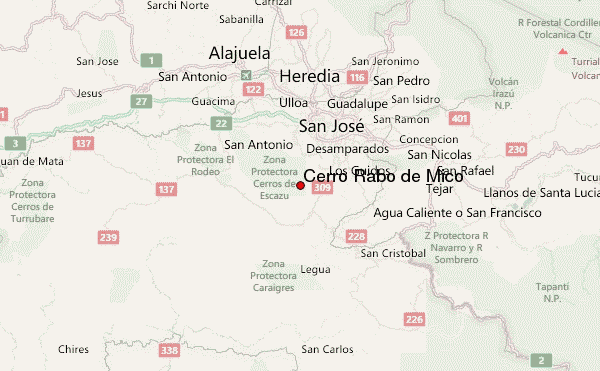 Cerro Rabo de Mico Location Map