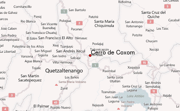 Cerro de Coxóm Location Map