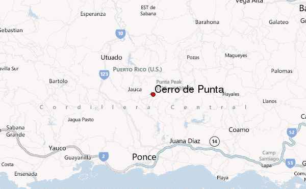 Cerro de Punta Location Map