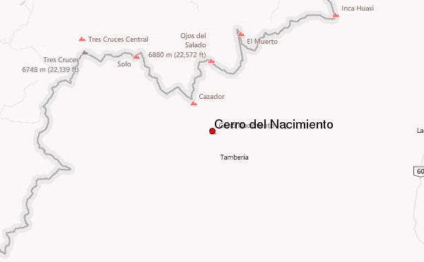 Cerro del Nacimiento Location Map