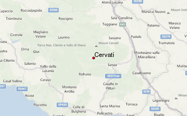 Cervati Location Map
