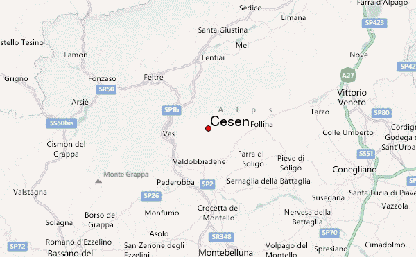Cesen Location Map