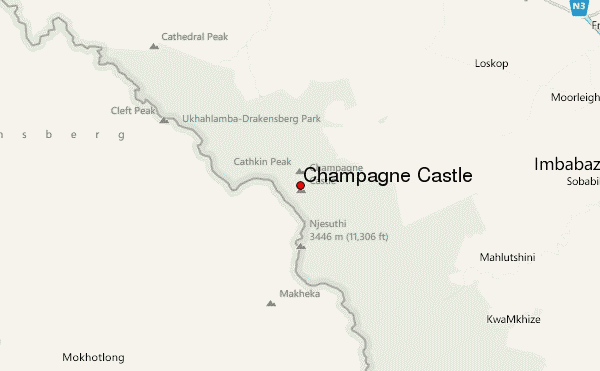 Champagne Castle Location Map