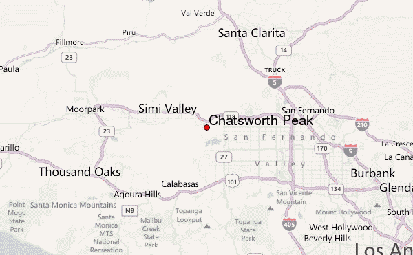 Chatsworth Peak Location Map