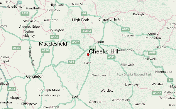 Cheeks Hill Location Map