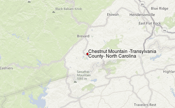 Chestnut Mountain (Transylvania County, North Carolina) Location Map