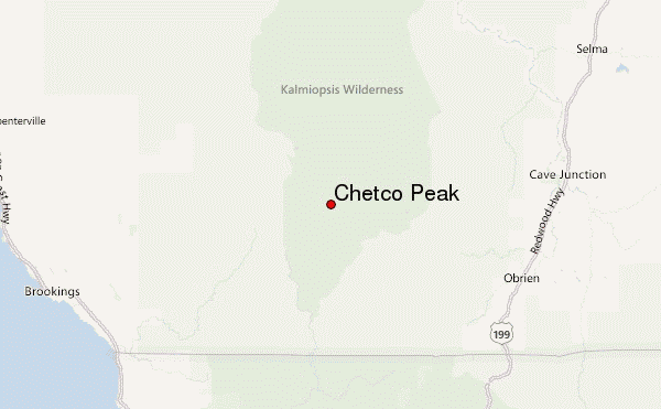 Chetco Peak Location Map