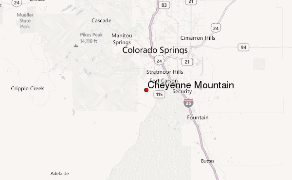 Cheyenne Mountain Location Map